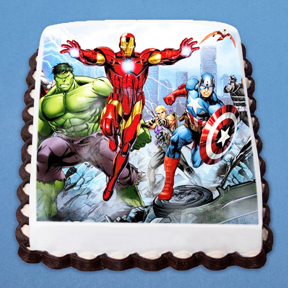 Order Tiered Avengers Fondant Cake Online, Price Rs.7200 | FlowerAura